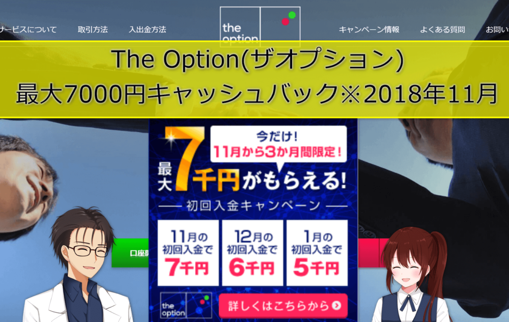 The Option(ザオプション) 最大7000円キャッシュバック※2018年11月